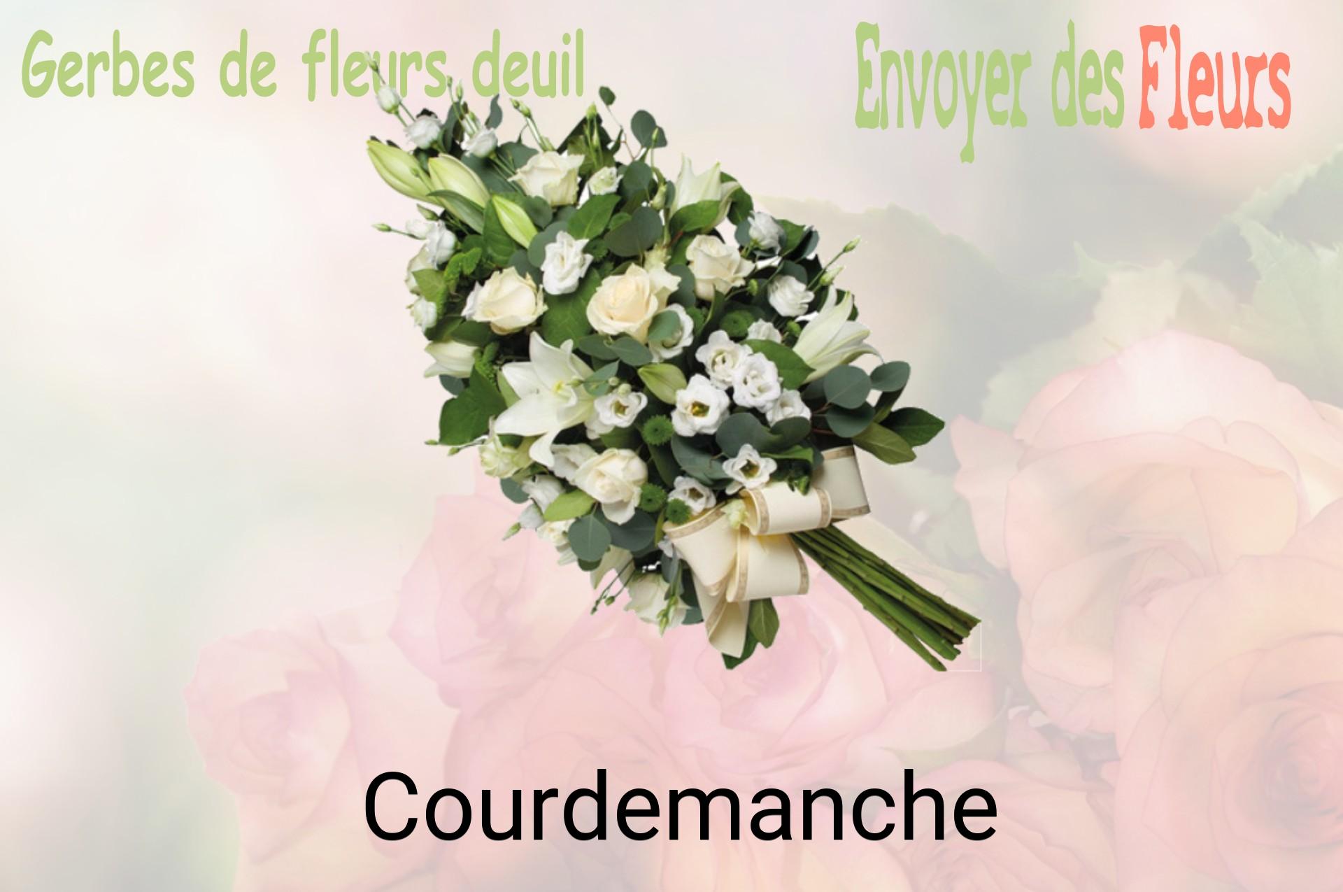Gerbe de fleurs de deuil livrée à Courdemanche